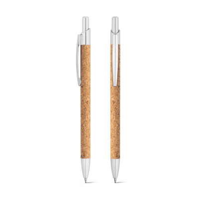 NATURA. Cork and recycled aluminum (100 rAL) ball pen with clip